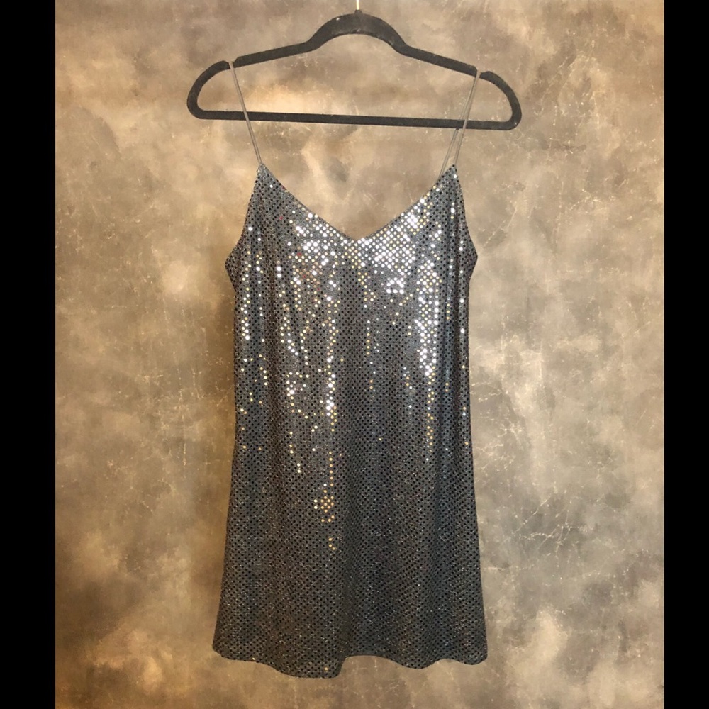 Black sequin mini dress